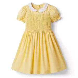 NWT - Janie and Jack - The Charlotte Smocked Dress - Golden Haze - Size 7